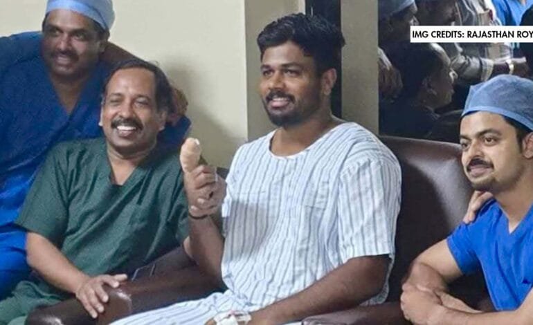 Finger Injured Sanju Samson with his doctors