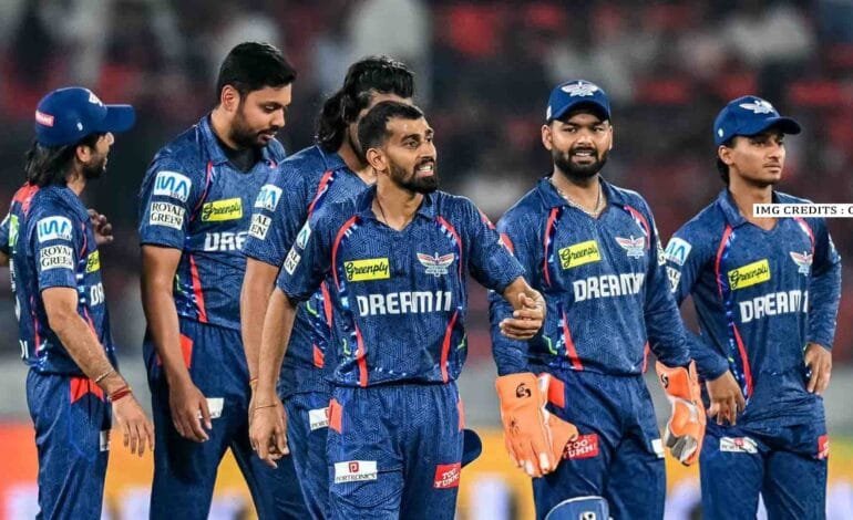 LSG players rejoice after securing a dominant win over Sunrisers Hyderabad.