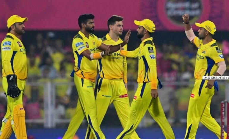 CSK vs KKR players warming up before IPL 2025 clash at Chepauk Stadium