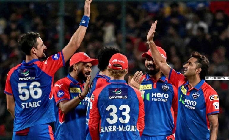Delhi Capitals team huddle ahead of their home fixture against Mumbai Indians.