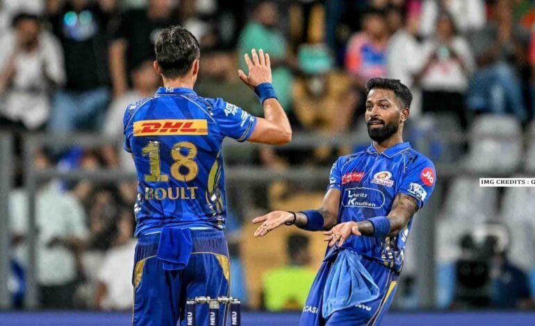Hardik Pandya in action during MI vs SRH IPL 2025 match