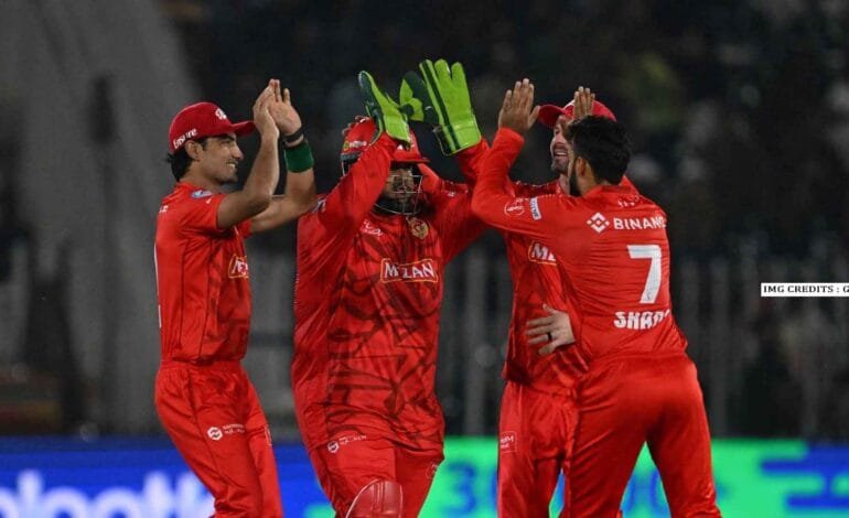 Islamabad United players celebrate their third win in PSL 2025.