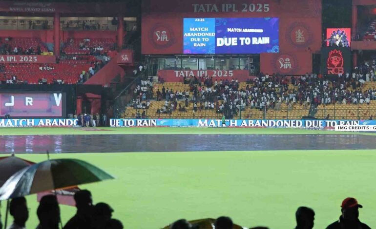  Rain Abandons RCB vs KKR Match, Ending Kolkata’s IPL 2025 Playoff Hopes
