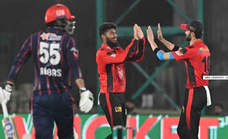 Lahore Qalandars and Karachi Kings players during a tense PSL 2025 match