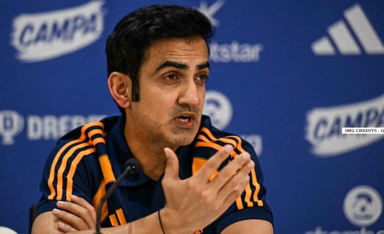 Gautam Gambhir during practice with India Test squad before flying home.