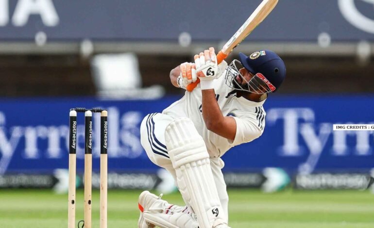 Rishabh Pant in action during a Test match for India