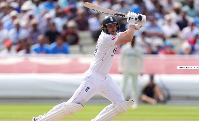 Jamie Smith celebrates his 80-ball century against India in the 2025 Edgbaston Test.