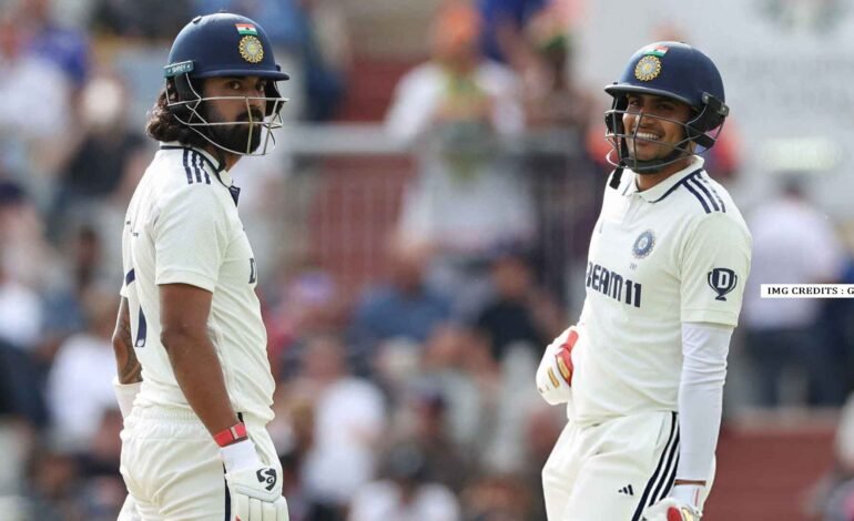 Shubman Gill and KL Rahul batting during Day 4 of India vs England Test