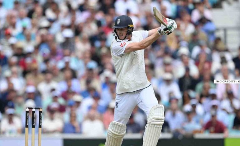 Zak Crawley celebrates his fifty during the England vs India 5th Test Day 2.