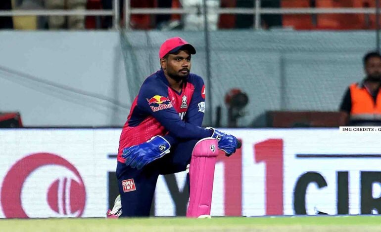 Sanju Samson walking off the field during IPL 2025