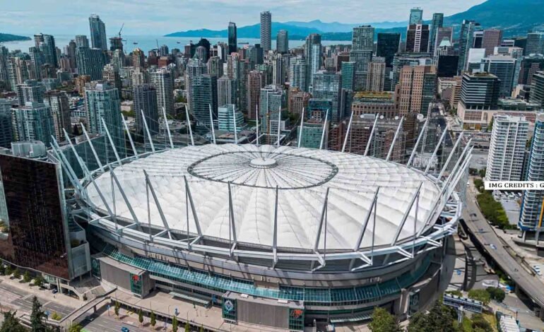 Aerial view of BC Place Stadium