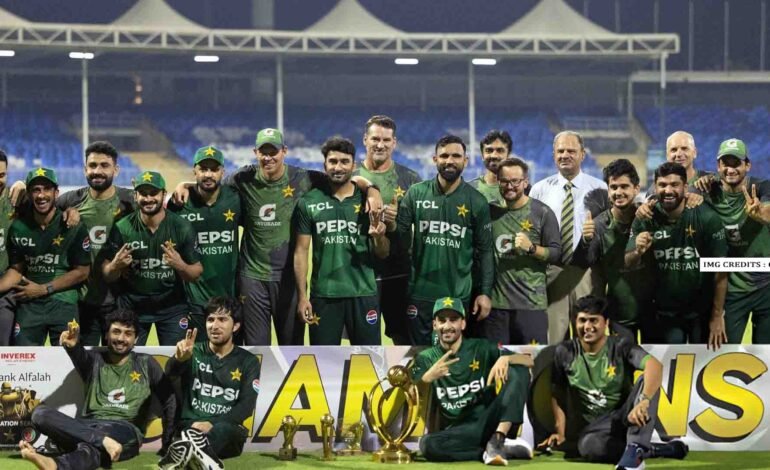 Mohammad Nawaz celebrates after his five-wicket haul and hat-trick against Afghanistan in the tri-series final at Sharjah.