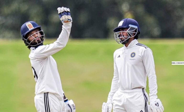 Rajat Patidar and Yash Rathod celebrate centuries as Central Zone dominate South Zone on Day 2 of the Duleep Trophy Final 2025 in Bengaluru.