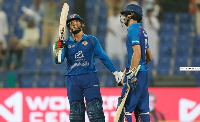 Azmatullah Omarzai celebrates after smashing a 21-ball fifty and taking a wicket in Afghanistan’s dominant win over Hong Kong in the Asia Cup opener.