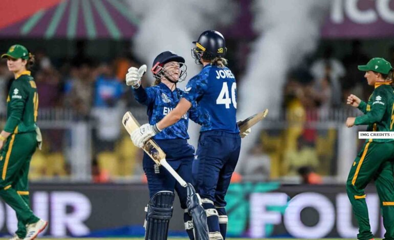England vs South Africa Women’s World Cup 2025 – England bowlers dominate as South Africa collapse to 69 runs before Tammy Beaumont and Amy Jones chase target with ease in Guwahati.
