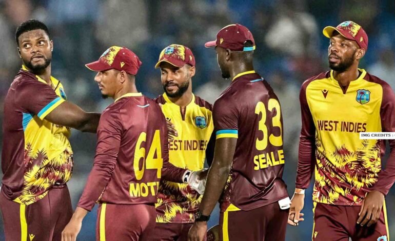 West Indies players celebrate wicket during 1st T20I against Bangladesh in Chattogram