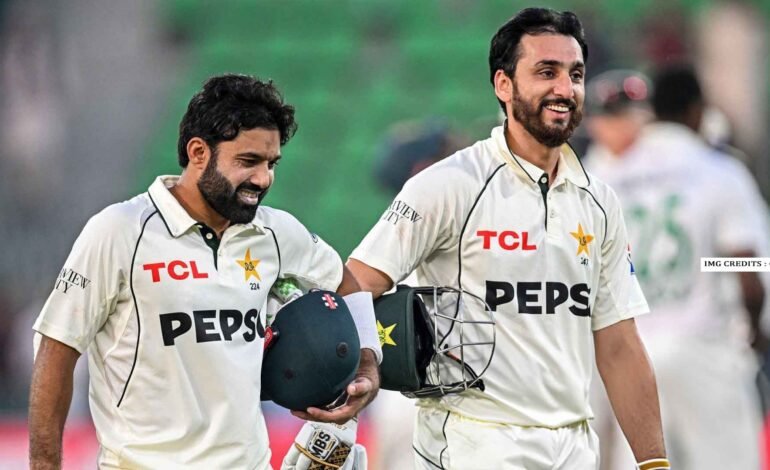 Imam-ul-Haq and Shan Masood during their 161-run stand on Day 1 of the Imam-ul-Haq and Shan Masood during their 161-run stand on Day 1 of the Pakistan vs South Africa Test 2025 in Lahore. 2025 in Lahore.